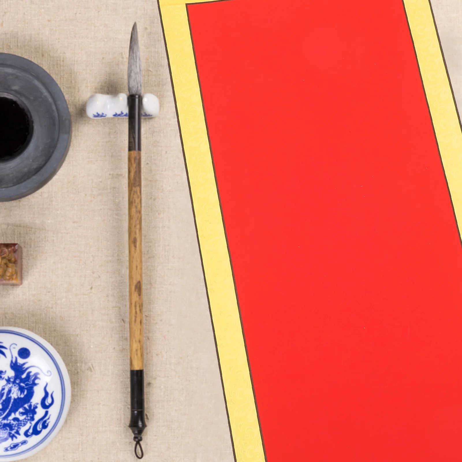 

Chinese Red Calligraphy Painting Scroll Paper Blank Scroll for Writing Painting Chinese Wall Art Caligraphy Paper