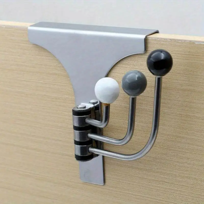 1 Set Over The Door Hooks Swivel Hat Towel Rack for Bathroom Living Room Bedroom Kitchen Hooks for Hanging