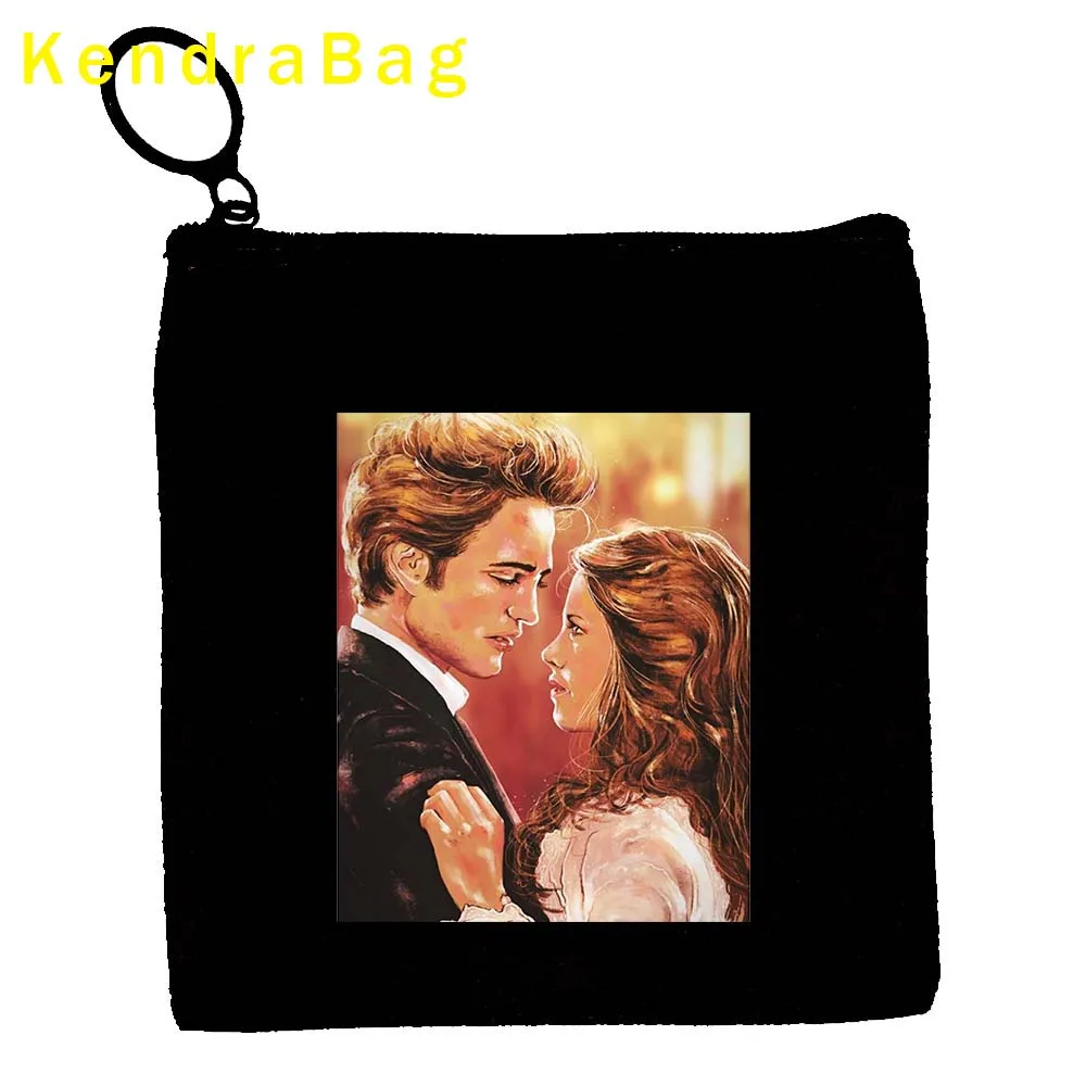 Monedero de lona de dibujos animados de la Saga Crepúsculo de la película clásica, Edward y Bella, Lobo adolescente, regalos para fanáticos, monedero, estuche para llaves, BILLETERA, bolsa con cremallera