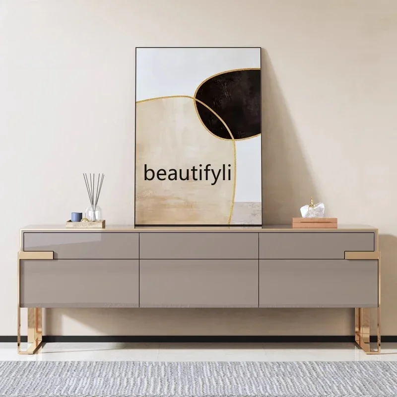 

Italian light luxury TV cabinet Hong Kong light luxury floor cabinet simple postmodern bedroom video cabinet