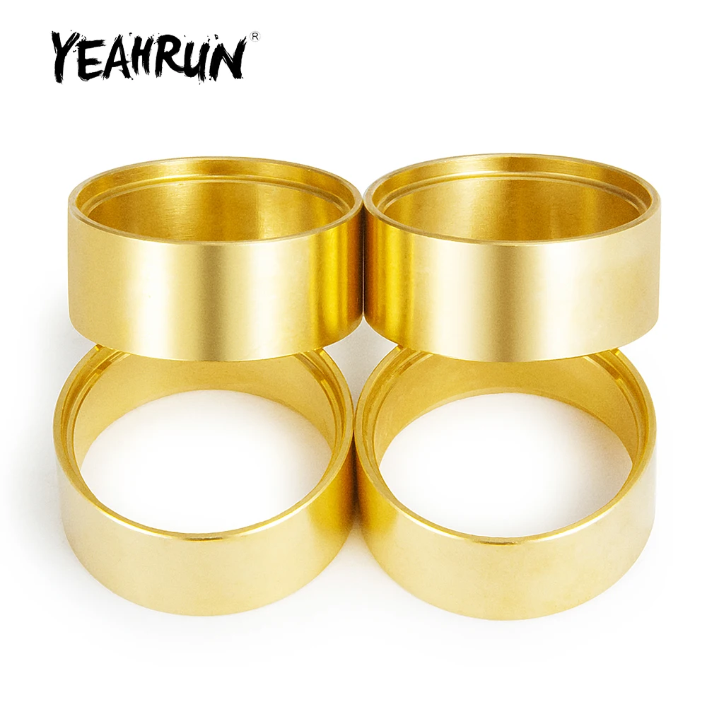 YEAHRUN 4PCS 1.0 inch Wheel Rims 13g/Pc Brass Internal Beadlock Clamp Rings for Axial SCX24 1/24 RC Crawler Car Upgrade Parts