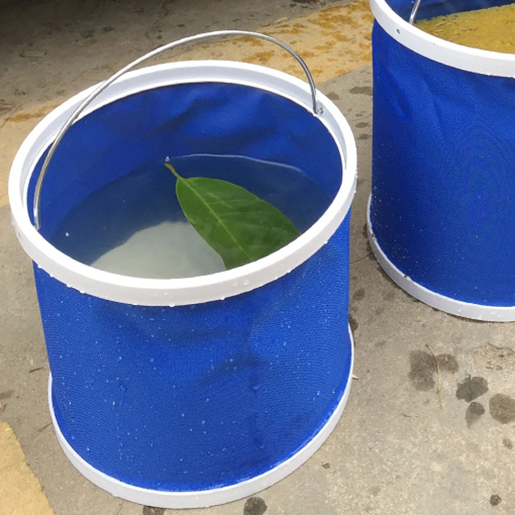 

2Pcs Outdoor Folding Bucket Water Container Camping Jugs Collapsible Portable Sturdy Plastic Base Stability Folding Handle