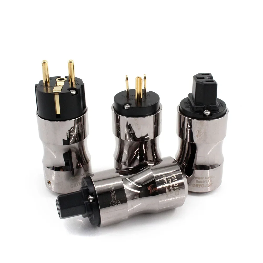 

Hi-end European Schuko plug Rhodium gold plated power plug DIY AC Power Electrical 15A Male female 20mm connector IEC US EU Plug