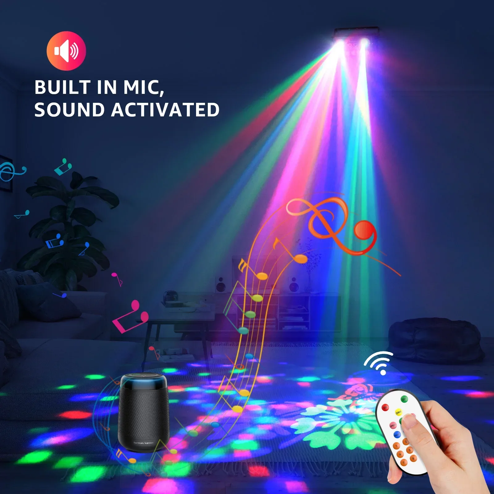 40 واط عين النحل شعاع تأثير أضواء RGB LED ديسكو الكرة ضوء التحكم عن بعد المرحلة تأثير الإضاءة للحزب الحفل مسرح بار نادي