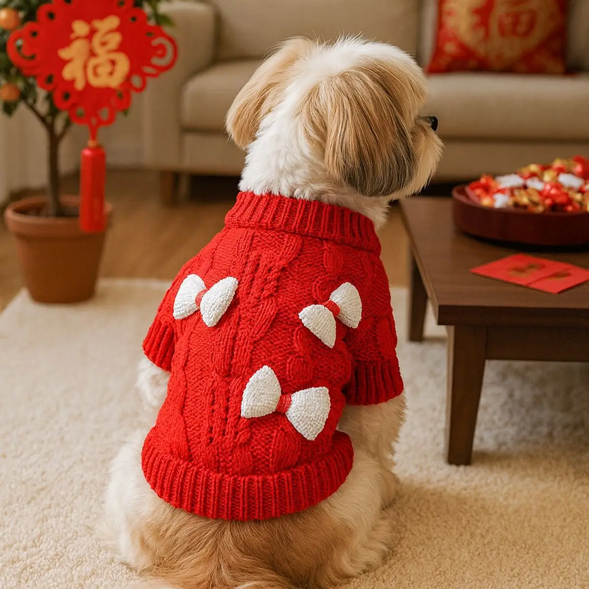 Pet Sweater With Bo…