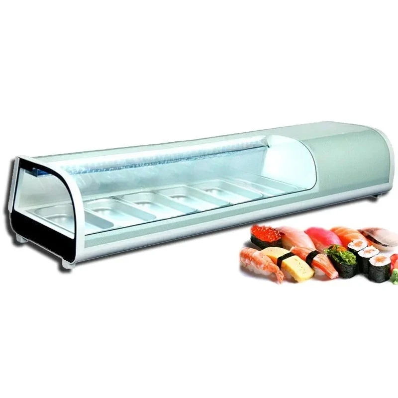 

A61 Single-layer sushi cabinet commercial desktop mousse cake refrigerated cabinet braised vegetables transparent display cabine