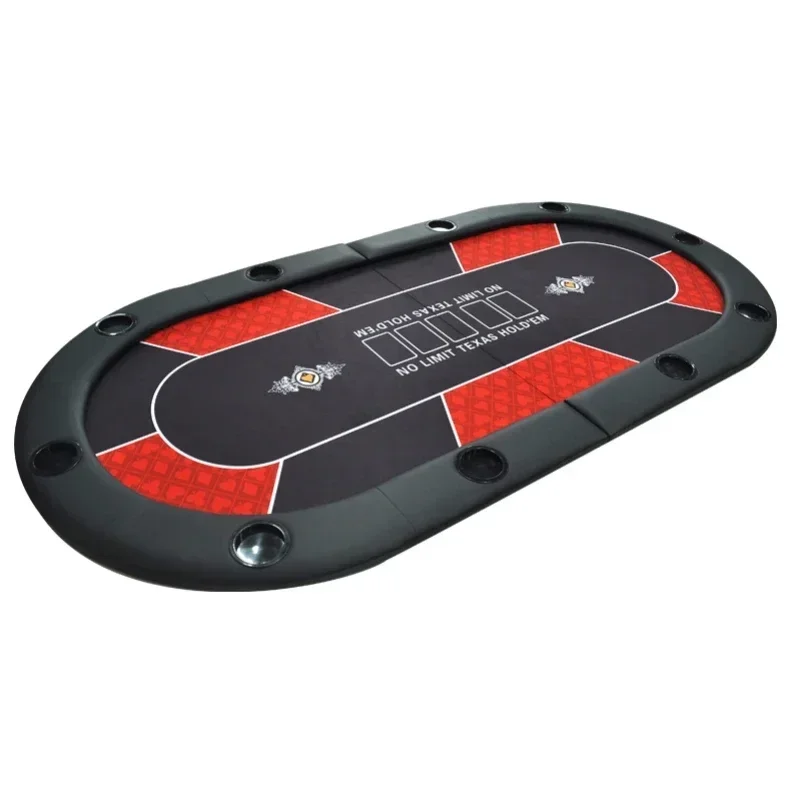 Poker Desktop Folding Mahjong Chess and Card Room Chip De Pu Tablecloth Oval Folding Table Top