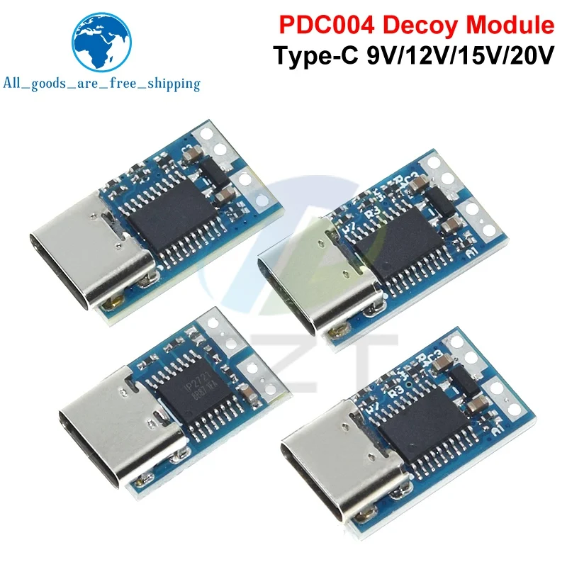TZT PDC004-PD PD وحدة شرك ، USB-C PD 9 فولت 12 فولت 15 فولت 20 فولت تيار مستمر الجهد الثابت وحدة الزناد الطاقة 5A نوع-C أنثى المدخلات للكمبيوتر المحمول