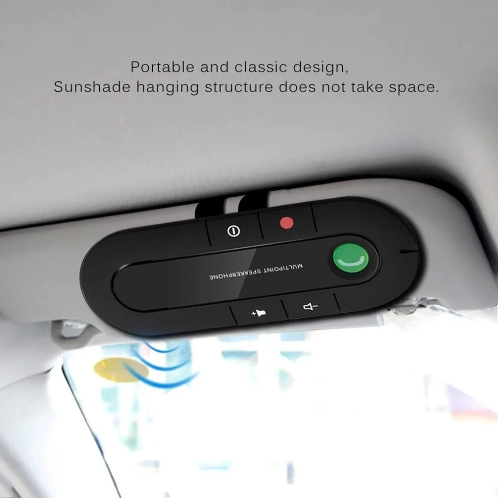 Speakerphone 4.1+EDR Wireless Bluetooth-compatible Handsfree Car Kit MP3 Music Player USB Power Audio Receiver Sun Visor Clip