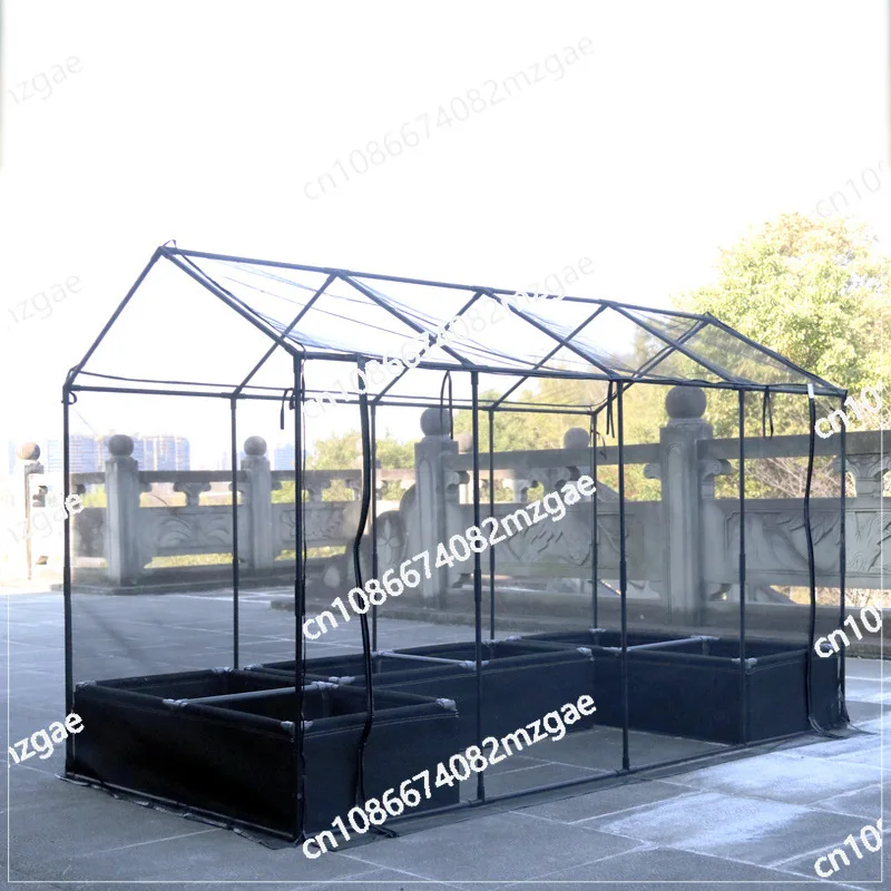 

Железная трубная рама с пластиковым покрытием и теневой сеткой от насекомых, теплица башенного типа для овощных суккулентов и цветов