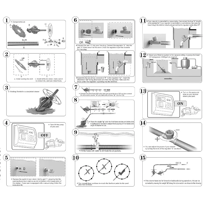 U.S. Pool Supply Octopus Suction Pool Cleaner, Inground Automatic Pool Vacuum Cleaner with Hose - Swimming Sweeper Vac Cleaning