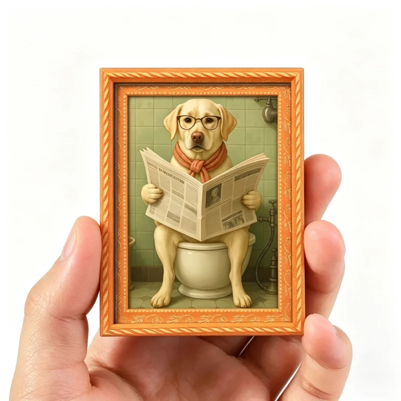 Funny Labrador Wooden Fridge Magnet Quirky Dog Refrigerator Magnet Whimsical Art Home Office Decor Creative Gift