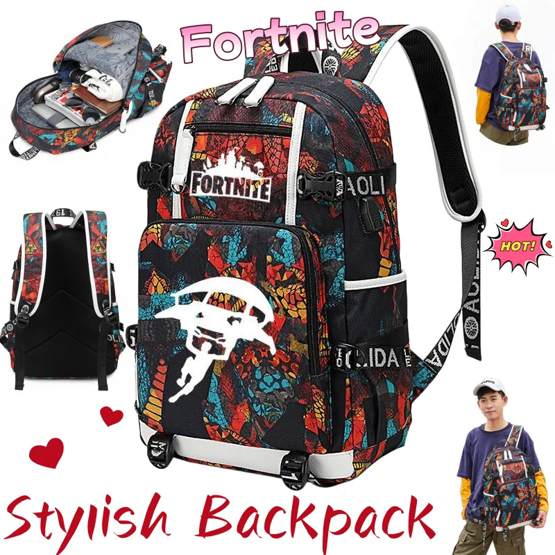

Персонализированный рюкзак Fortnite, милый мультяшный дизайн, модный кавайный стиль, креативный рюкзак большой вместимости, подарок на день рождения для друзей.
