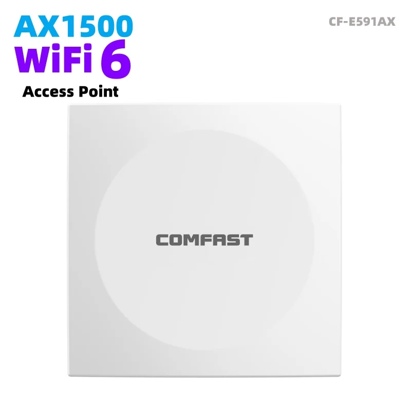 COMFAST AX1500 WiFi 6 In Wall Acces Point Dual Band 2.4&5.8GHz Gigabit Indoor Wireless 86 Panel AP MU-MIMO POE Powered CF-E591AX