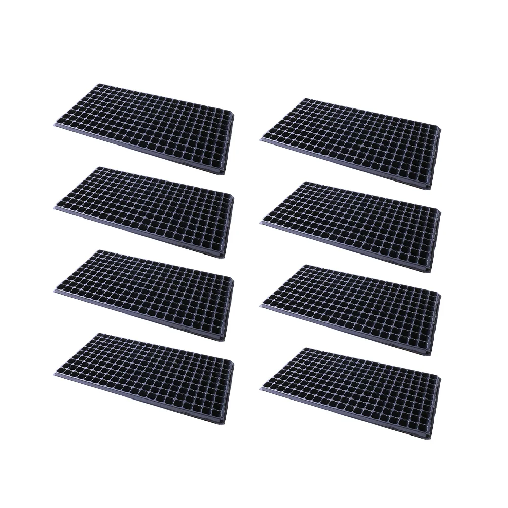 

8 Pcs Planter Tray Hydroponics 200 Hole Seedling Artificial Plants Cell Vegetable Starter Galvanized Planting Plastic Garden