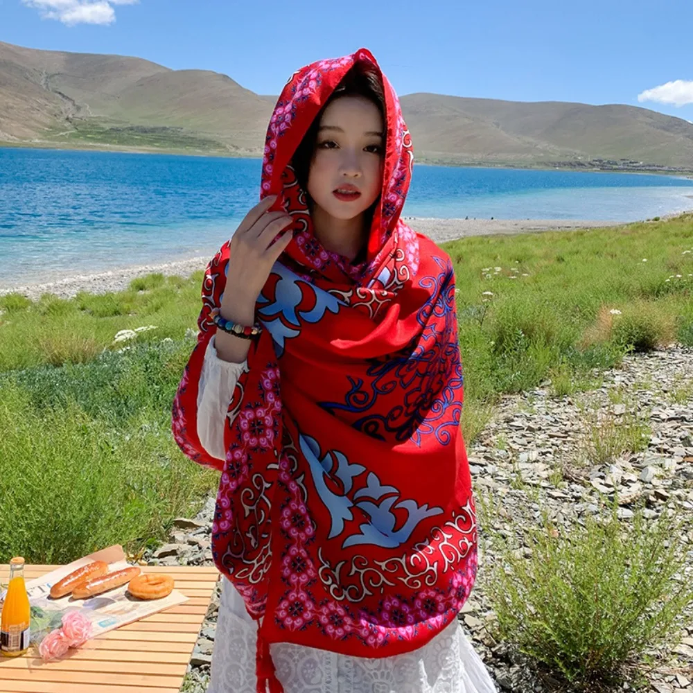 

Ethnic Floral Shawl Scarf Summer Lightweight Women Versatile Outdoor Travel Photography Sun Protection Fashion Accessory