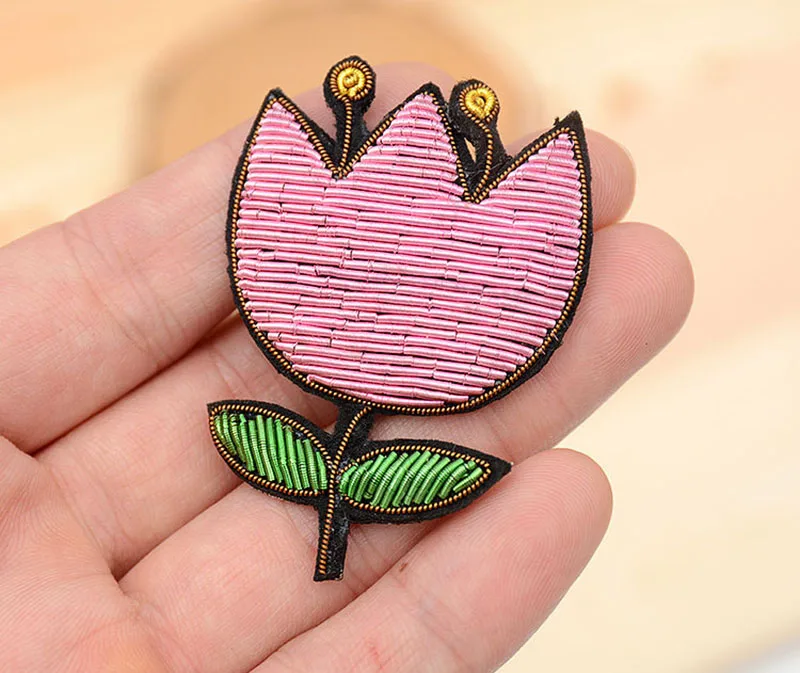 AHYONNIEX Indien Seide Badage Kaktus Patches DIY applique Pin Auf geistige Brosche Kleidung Schuhe Taschen Dekoration Kreative Abzeichen – Detail 2