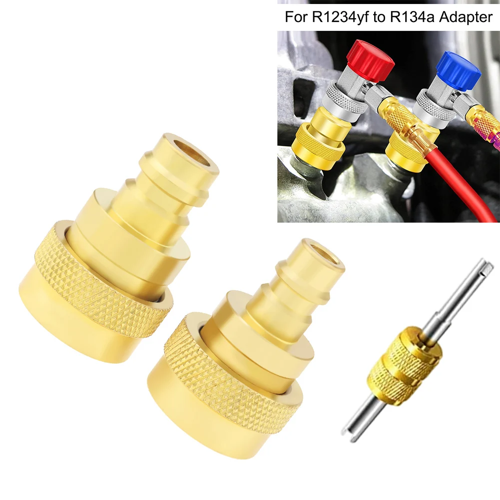 

3PC A/C R1234To R134a Conversion Adapters Kit High/Low Pressure Side R134a Connector For Air Conditioner System