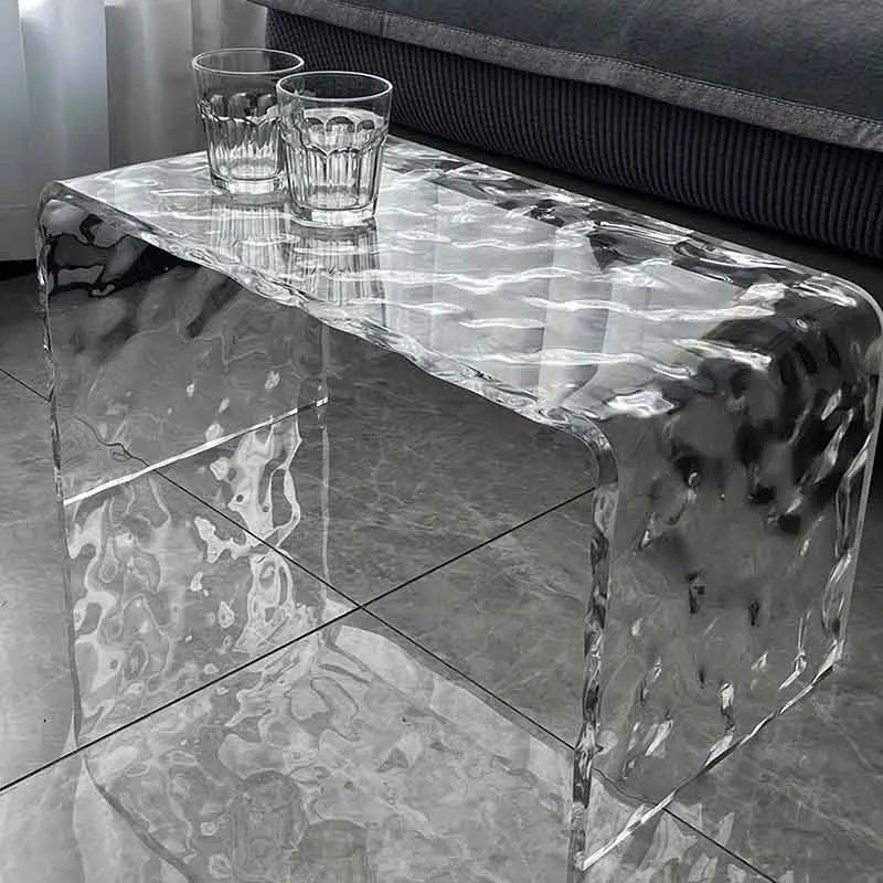 Nordic Furniture Transparent Water Ripple Acrylic Coffee Table Living Room Side Table Piaochuang Small Tea Table Storage Desk