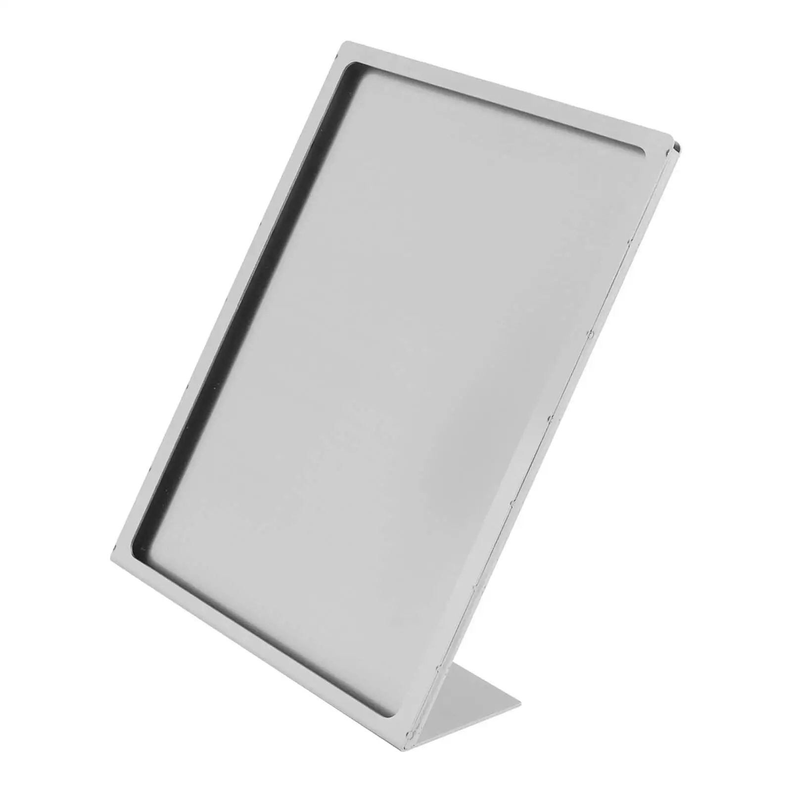 Sturdy Stainless Steel Desktop Menu Stand - Reusable Vertical Sign Holder for Easy Viewing in Hotels