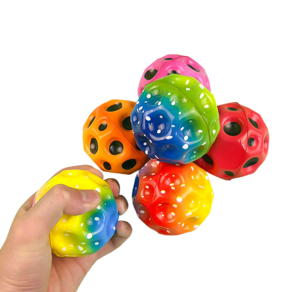 

Useful Hole Ball Soft Elastic Ball Anti Fall Moon Shape Porous Elastic Ball Kids Indoor Toy Gift School