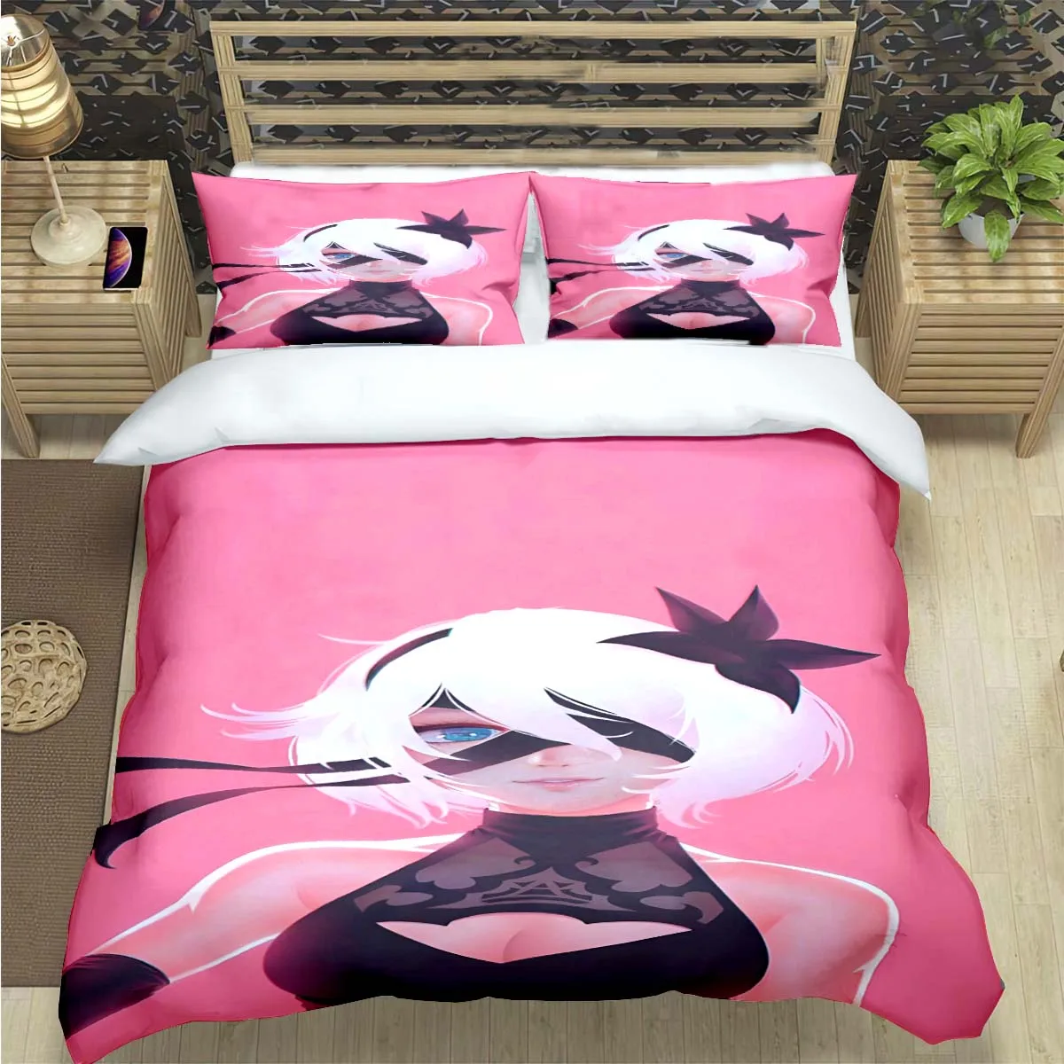 Famous Film Role A-Automata Nier Print Bedding Sets Bed Supplies Set Comforter Set Teens Girls Cartoon Twin Single Kid Gift