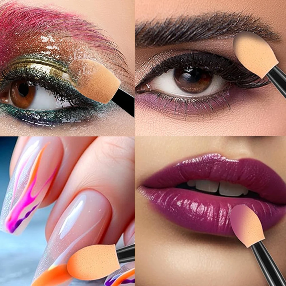 10/30/100pcs 더블 엔드 아이 섀도우 브러쉬 아이 섀도우 애플리케이터 6.2cm 메이크업 스펀지 브러쉬 여성용 화장품 뷰티 도구