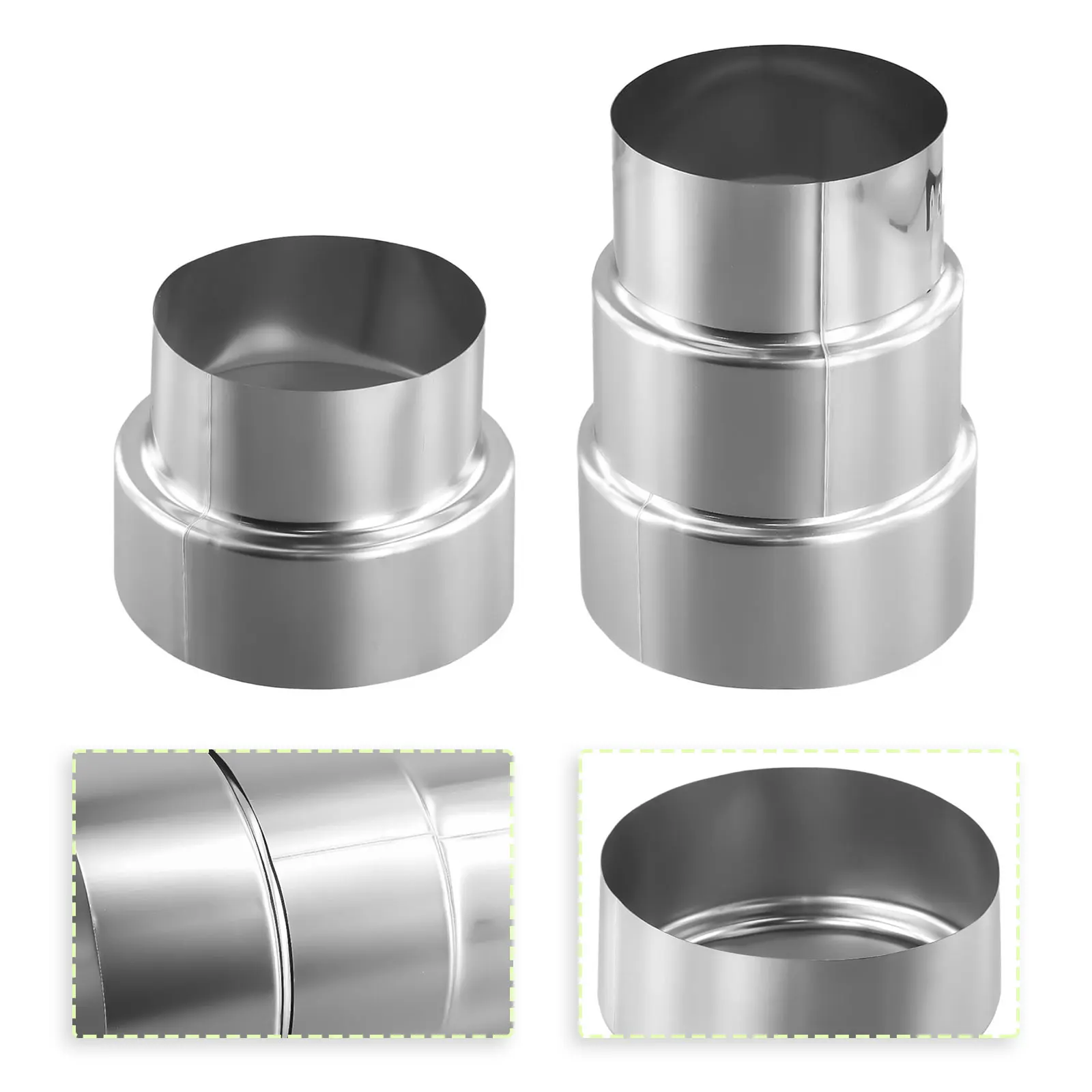 

1pc Exhaust Pipe Adapter Stainless Steel Flue Exhaust Pipe Reducing Joint Chimney Adaptor Flue Liner Reducer Tubing Connector