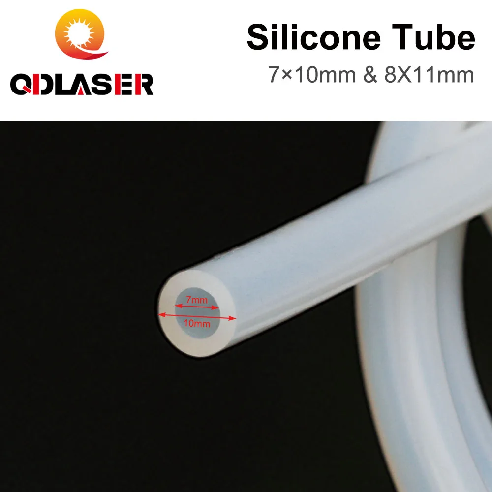 QDLASER Silicone Tube 7x10mm 8x11mm Flexible soft silicone tube Water sensors & pumps & chillers for CO2 laser cutting machines