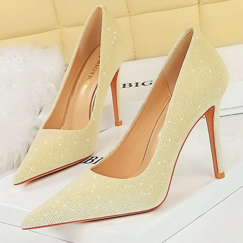 Fashion Women 7cm 10cm Heels Spring New Suede Design Woman Pumps Stilettos Sexy High Heels 6 Colour Large Size 43 Female Shoes