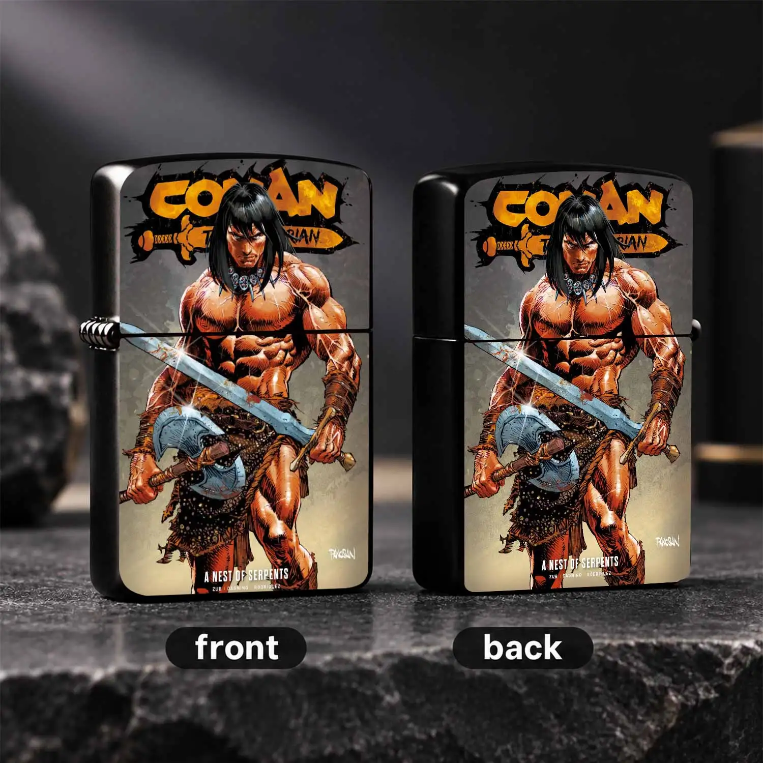 Conan The Barbarian Themed Lighter, All-Scenario Usable Portable Igniter, Retro Anime Printed Stylish Accessory for Daily Use Outdoor TripsGifting A Humorous And Interesting Lighter A Humorous And Interesting Lighter