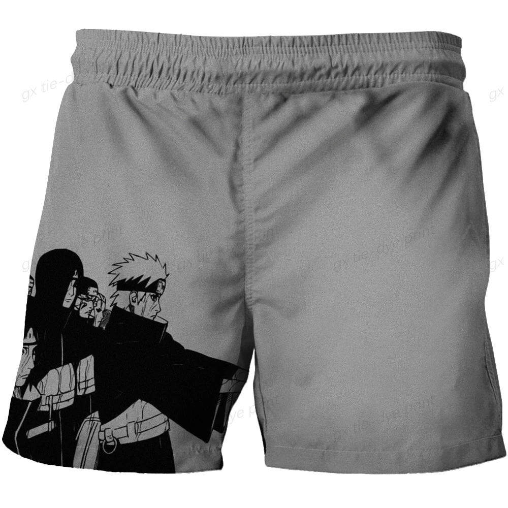 2024 Hawaiian Naruto Shorts Men Breathable Printed Anime Boys Beach New Summer Surfing Swimming Short Pants