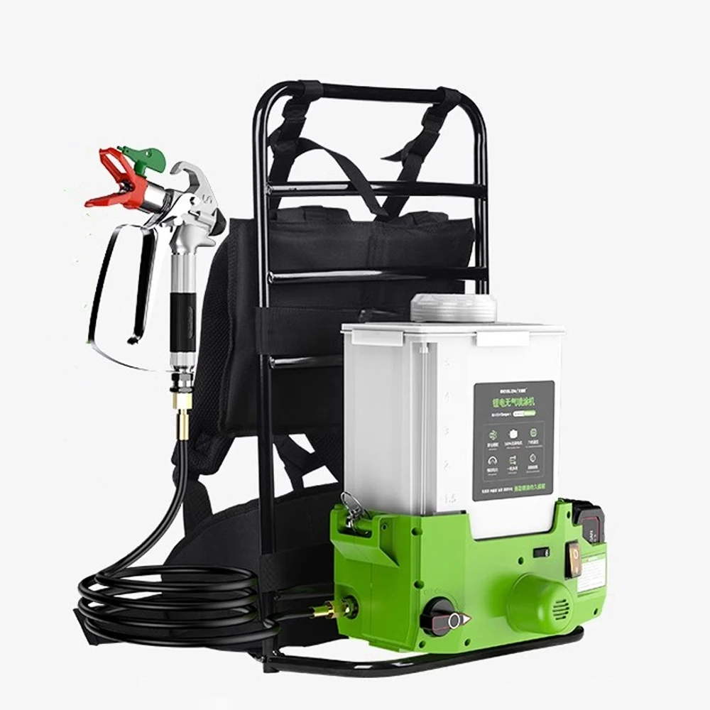 500W 21V Piston Type Lithium Battery 220V Power Backpack Spraying Machine, High-pressure Airless Spraying Machine,Latex Paint