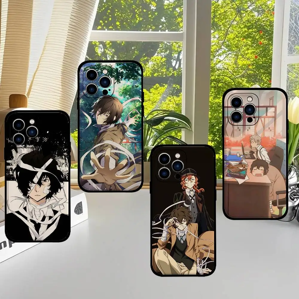 

Anime B-Bungo Stray Dogs Phone Case Black That Fits For IPhone 17,16,15,11,13,14 Pro Max,Plus,X,Xr,Xs Max,13Mini