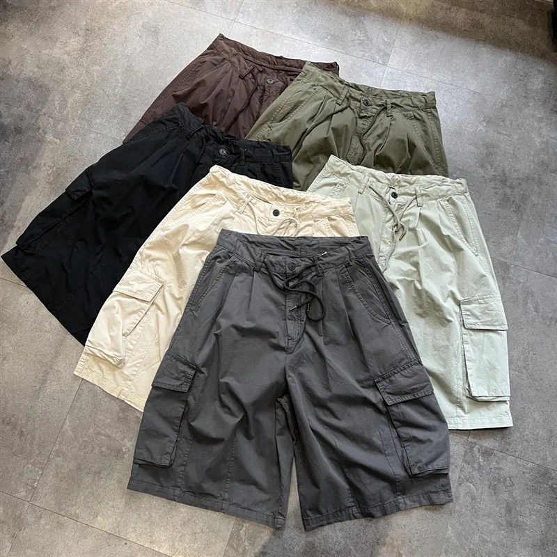 Calças de Trabalho Estilo Japonês com Grandes Bolsos, Lavadas com Cera, Largas e Soltas, Unissex, Jeans Casuais de Verão na A...