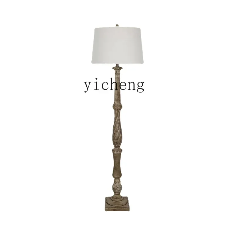 

Solid Wood Carving Retro Distressed Living Room Dining Room Bedroom Hotel Study Floor Lamp
