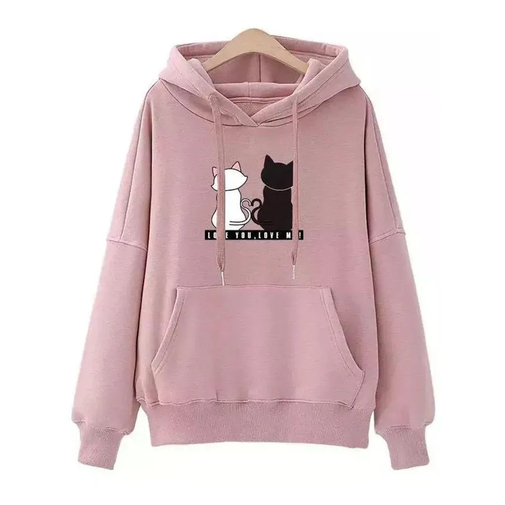 

Faion Streetwear Hoodies Women's Sweatirt Autumn Winter Linen Blend Comfortable Fit Knitted Top for Ladies