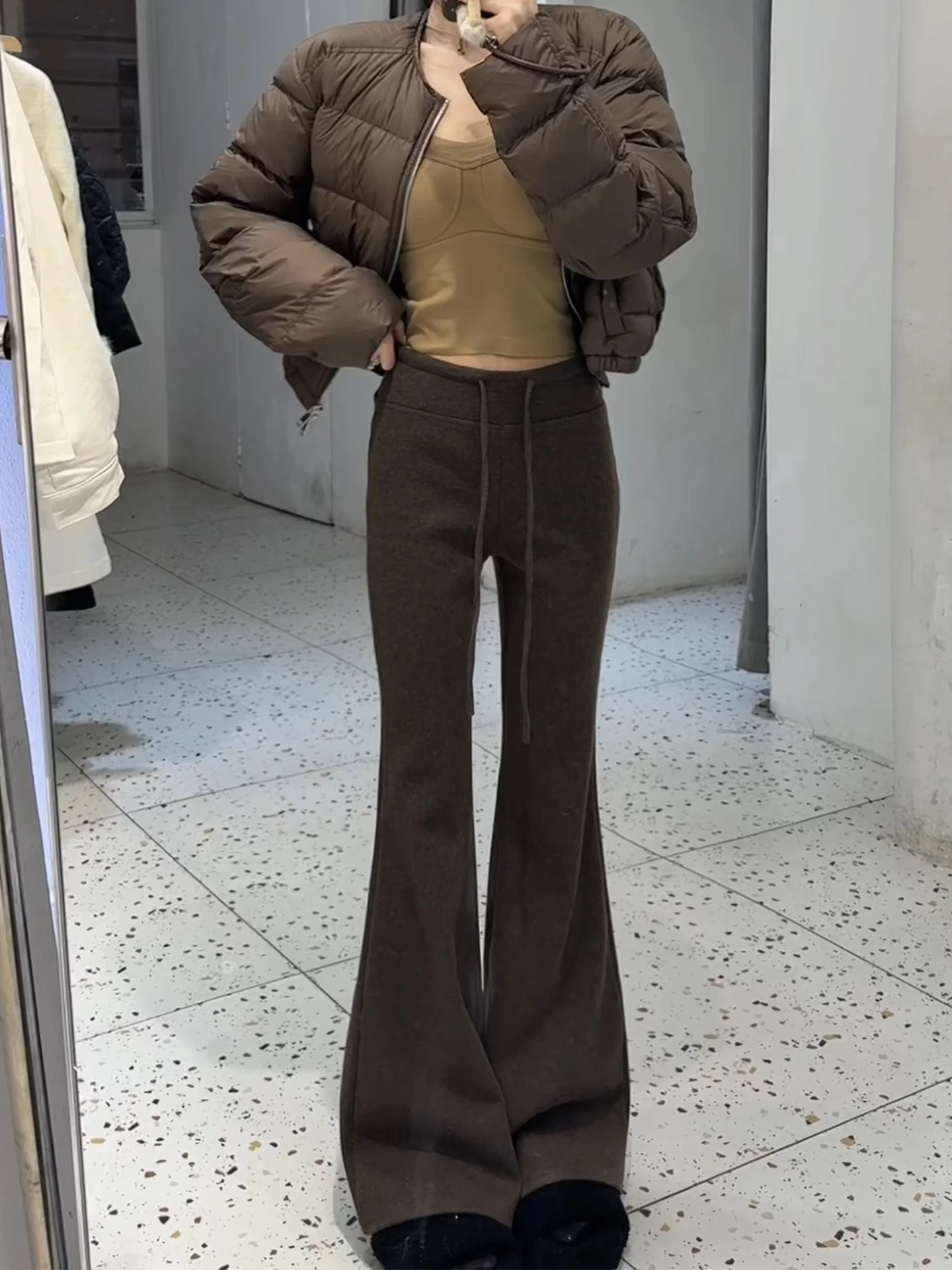 

Брюки-колокольчики с высокой талией, брюки для йоги, женские эластичные утягивающие повседневные брюки-колокольчики, осень-зима, новые удобные спортивные штаны...