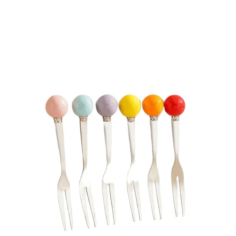 

Fruit fork safety, stainless steel cute high-grade children's storage light luxury durable plastic