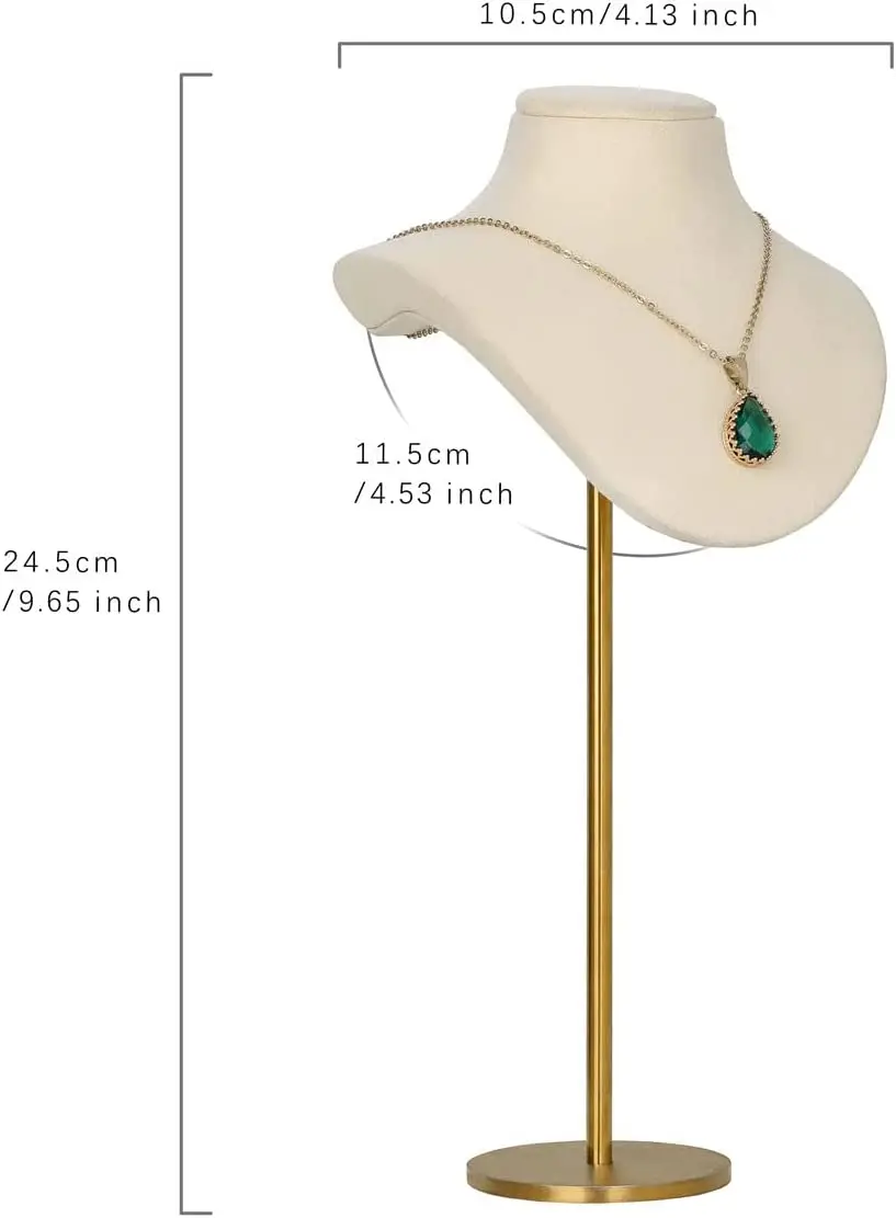 Bamboo Necklace Display Chain Bust Stand Holder For Show Jewelry Organizer Model