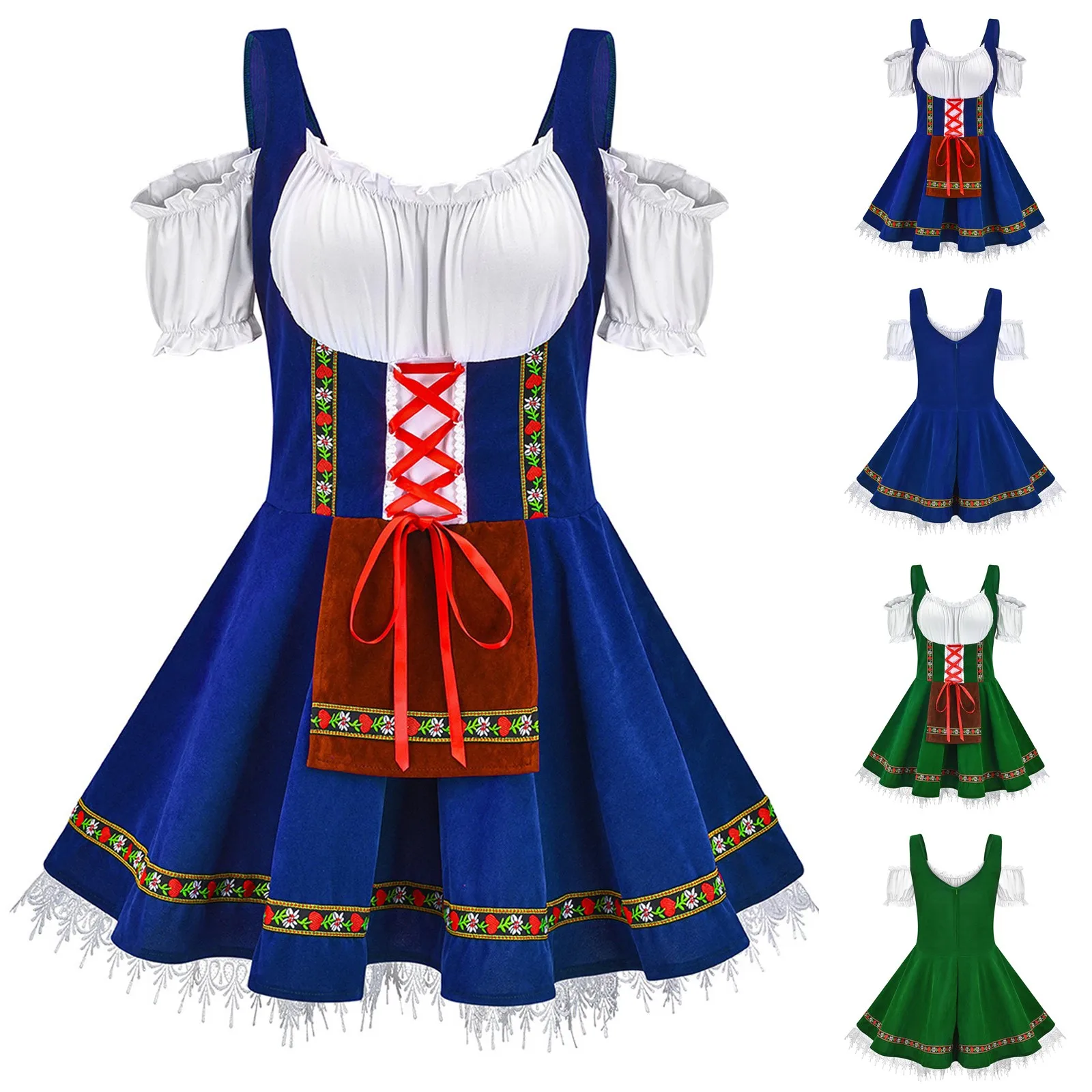 Vestido de escultura de palco feminino oktoberfest corpo cor sólida trajes halloween cosplay traje manga curta com zíper até mini vestido