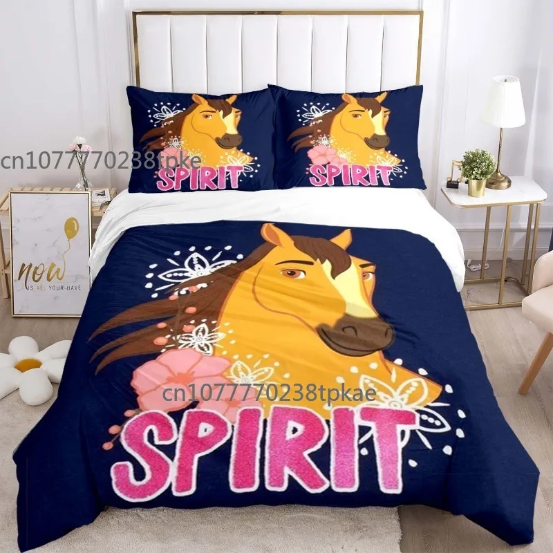 Spirit Riding Free Horse Children Girl Duvet Cover Sets Printed Bedding Set Double Queen King Size 2/3pcs,Bettbezug