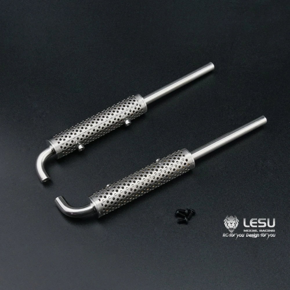 LESU 1 Pair of Metal Chimney 1/14 For TAMIYA King Hauler Grand Hauler Globe Liner Rc Tractor Truck Car Model DIY Accessories