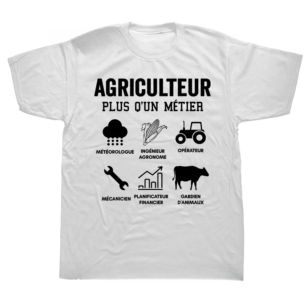 France Cotton Streetwear Short Sleeve Gift Tractor Driver Farming Cows T-shirt Novelty Humorous Farmer Agricultural T Shirts