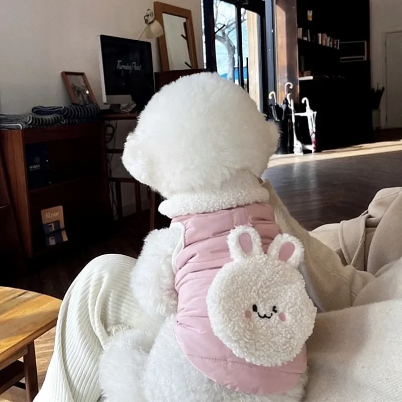 Puppy Cute Cartoon Pet Cotton Dog Coat Teddy Down Dog Jacket Warm Dog Clothes Winter Bear Jacket For Small Dog Puppy Clothing