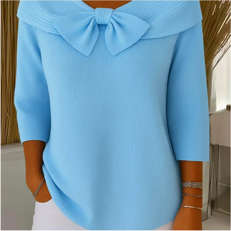

2025 New Autumn with French Light and Thin Long-sleeved Knitted Sweater Top Women's Early Autumn