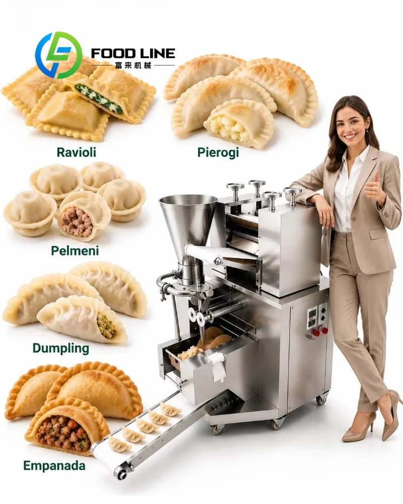 Fully Automatic Dumpling Making Machine With Replaceable Molds Adjustable Filling Volume For Different Sizes Stuffed Dumpling