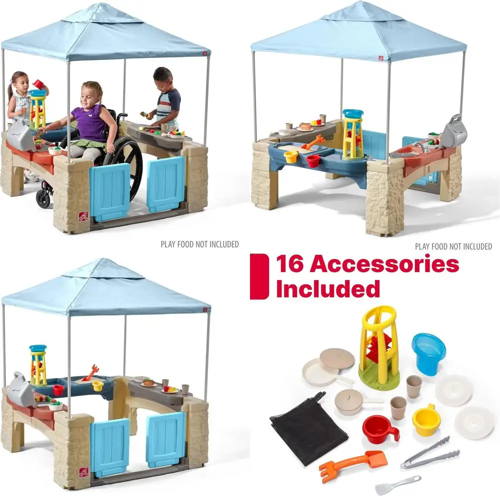 

Step2 All Around Playtime Patio with Playset – Shaded Outdoor Playhouse or Kids with Realistic, Interactive eatures, Room or Mul