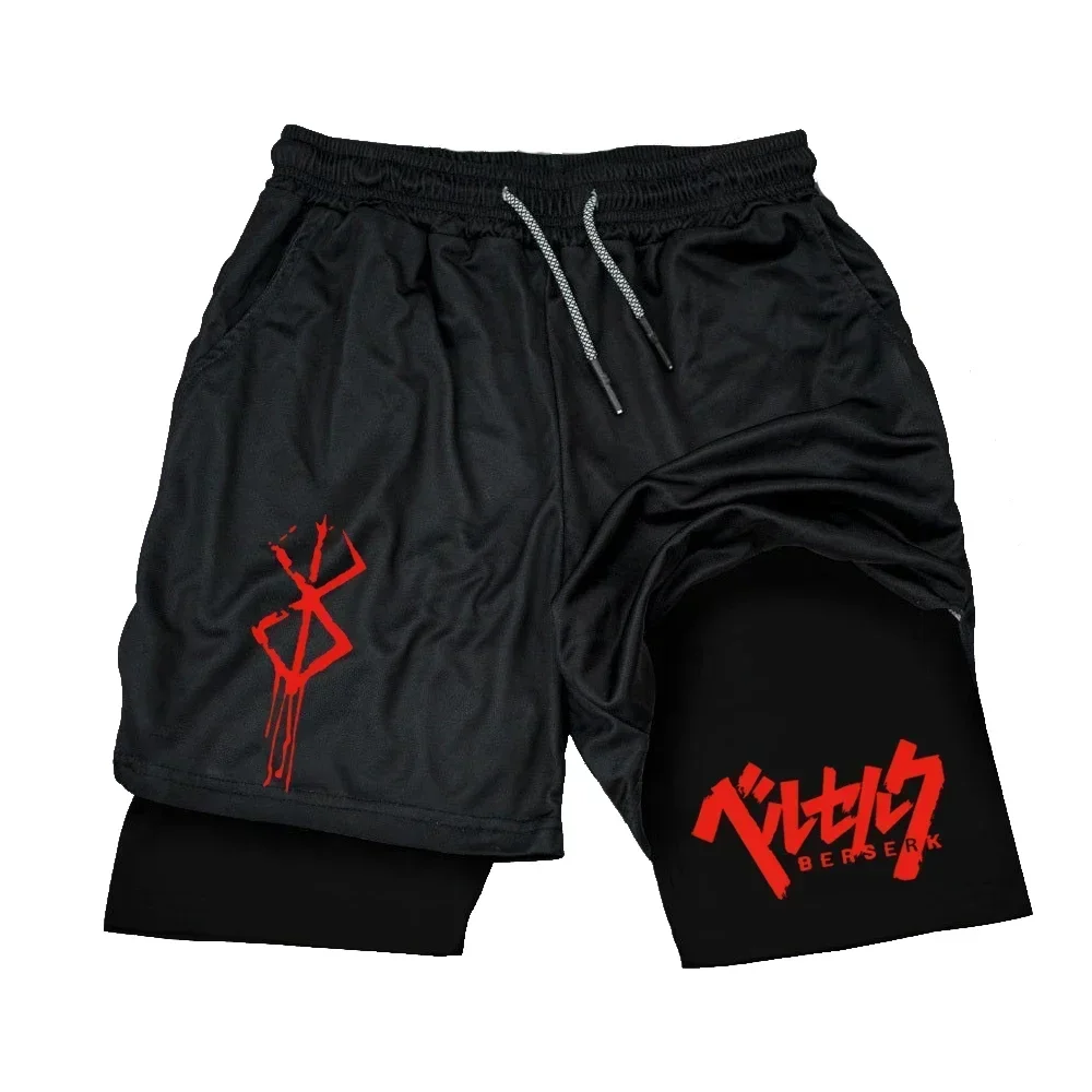 

Мужские быстросохнущие компрессионные шорты 2-в-1, дышащие шорты с принтом, спортивные и фитнес-двухслойные спортивные узкие шорты