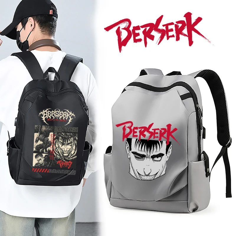 

Anime Berserk Business Backpacks Anime Men Shoulders Bag Multi Functional Computer Bags Outdoor Travel Student Knapsack Gift